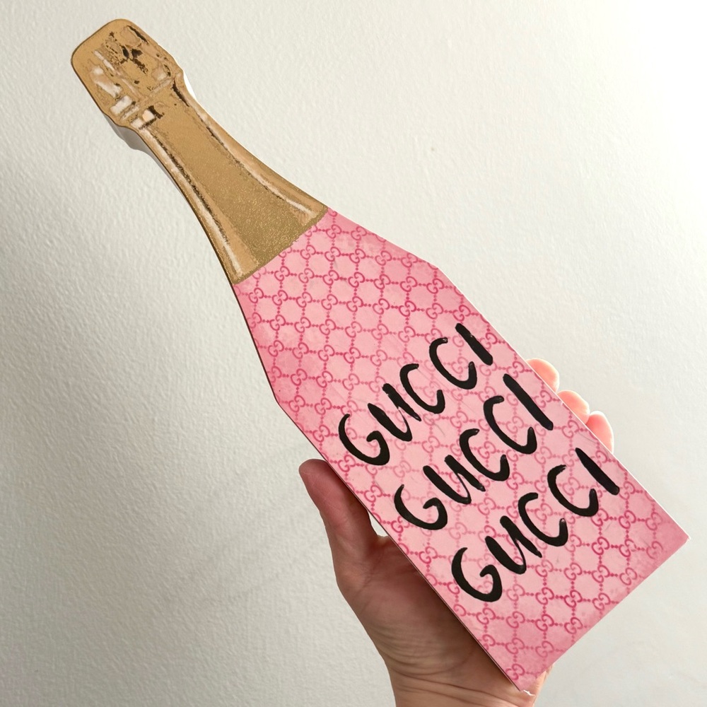 Wooden luxury brand Gold and Pink Decorative Bottle